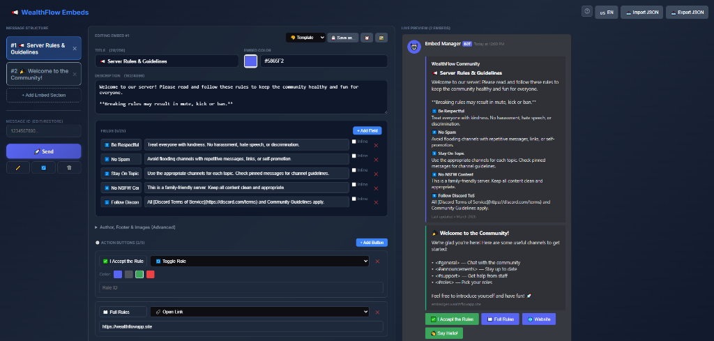 Rich Embed Editor
